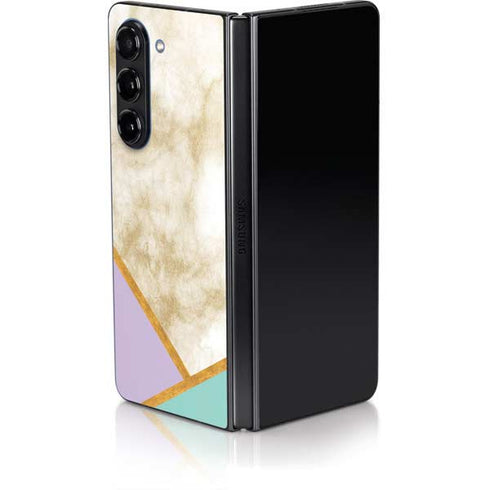 Angled Marble Galaxy Z Fold5 5G Skin
